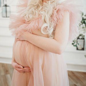 Maternity tulle gown